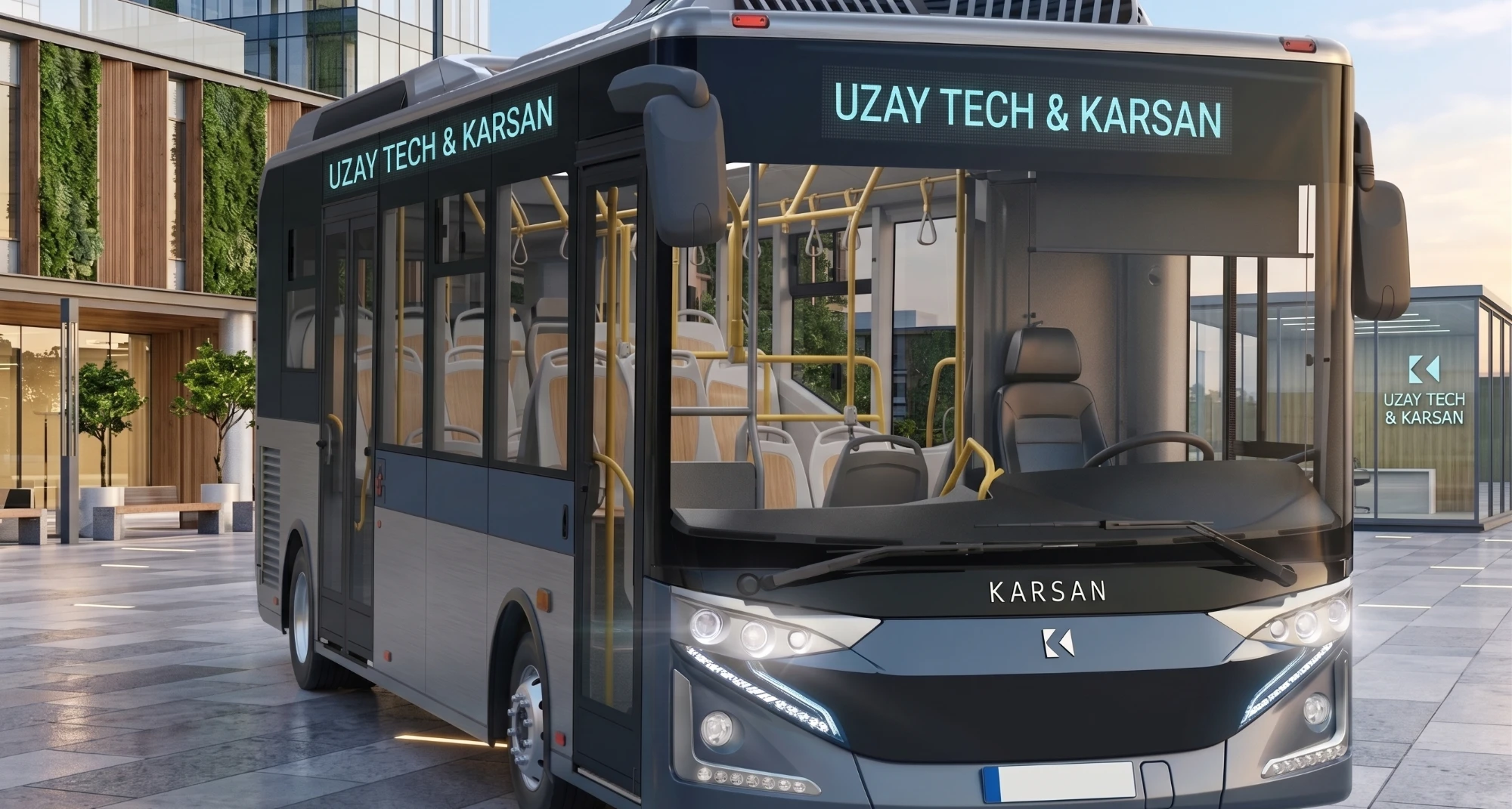 Modern electric city bus